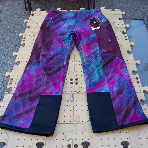 Spyder Turret Shell Geo Ray Viola Ski/Snowboarding Pants Woman's Size XL - Picture 7 of 16